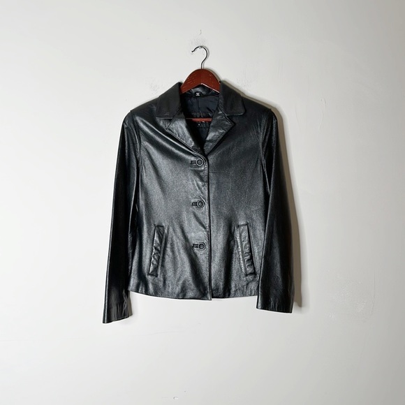 California Beyond Sport 💯 Leather Black Jacket Coat women size Medium - Picture 2 of 6